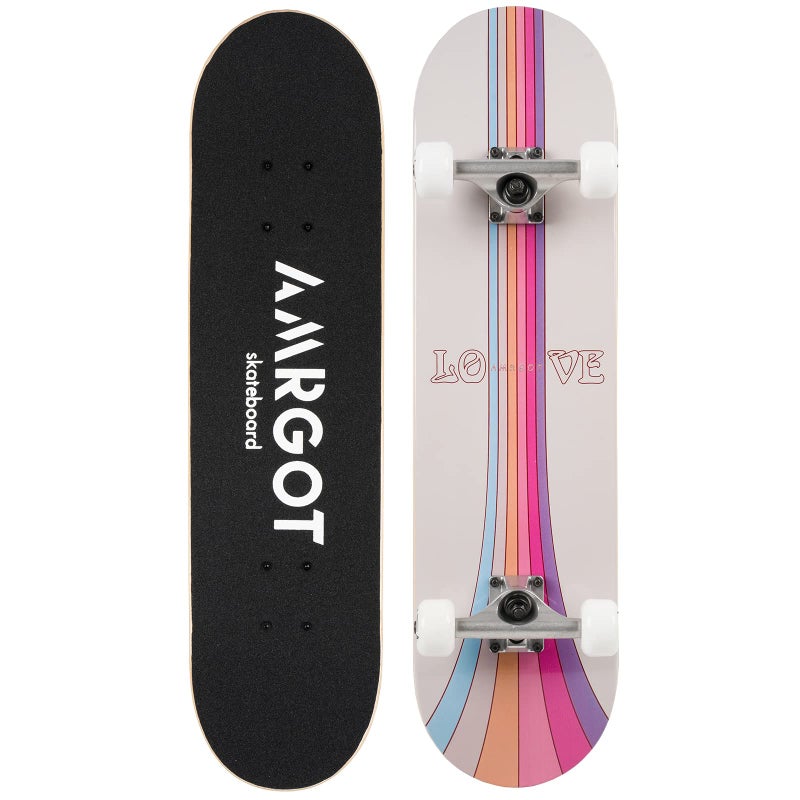 Amrgot Skateboards for Beginners,31 * 8 inches Complete Skateboards for Kids,Boys,Girls and Adults,7 Layer Maple Wood,Double Kick Deck Concave Standard Skateboards - Image 3